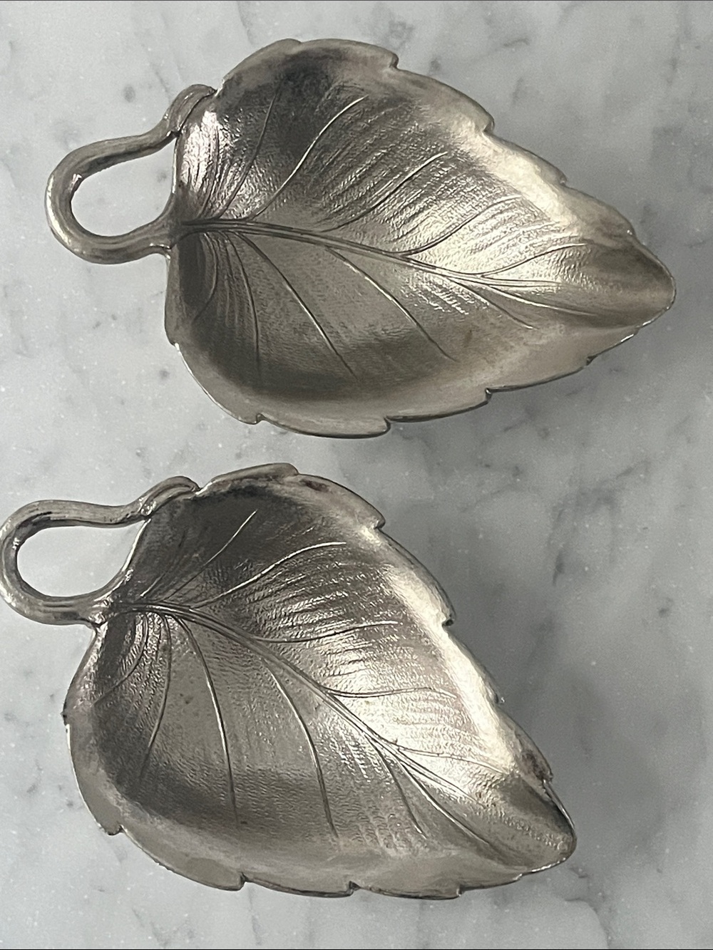 Vintage Silver Leaf Candy Dish 1970’s Germany Trinket Set - Home Accents